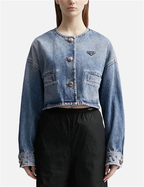 prada jeans jacket women's|saks prada denim jacket.